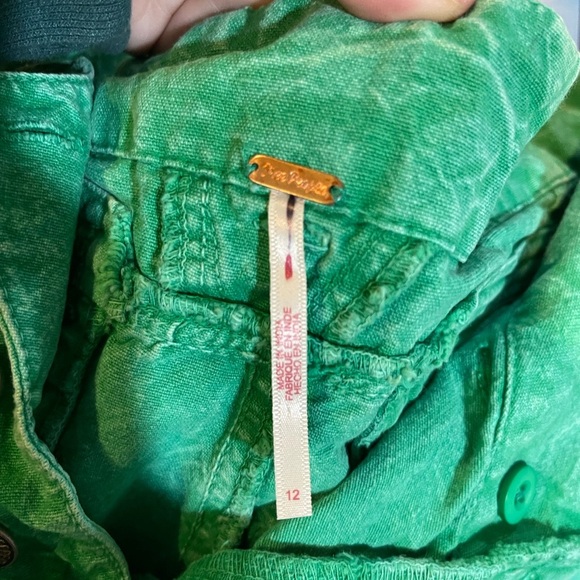 Free People Point Dume Green Women's Slouchy Chino Shorts 12 - Picture 5 of 5